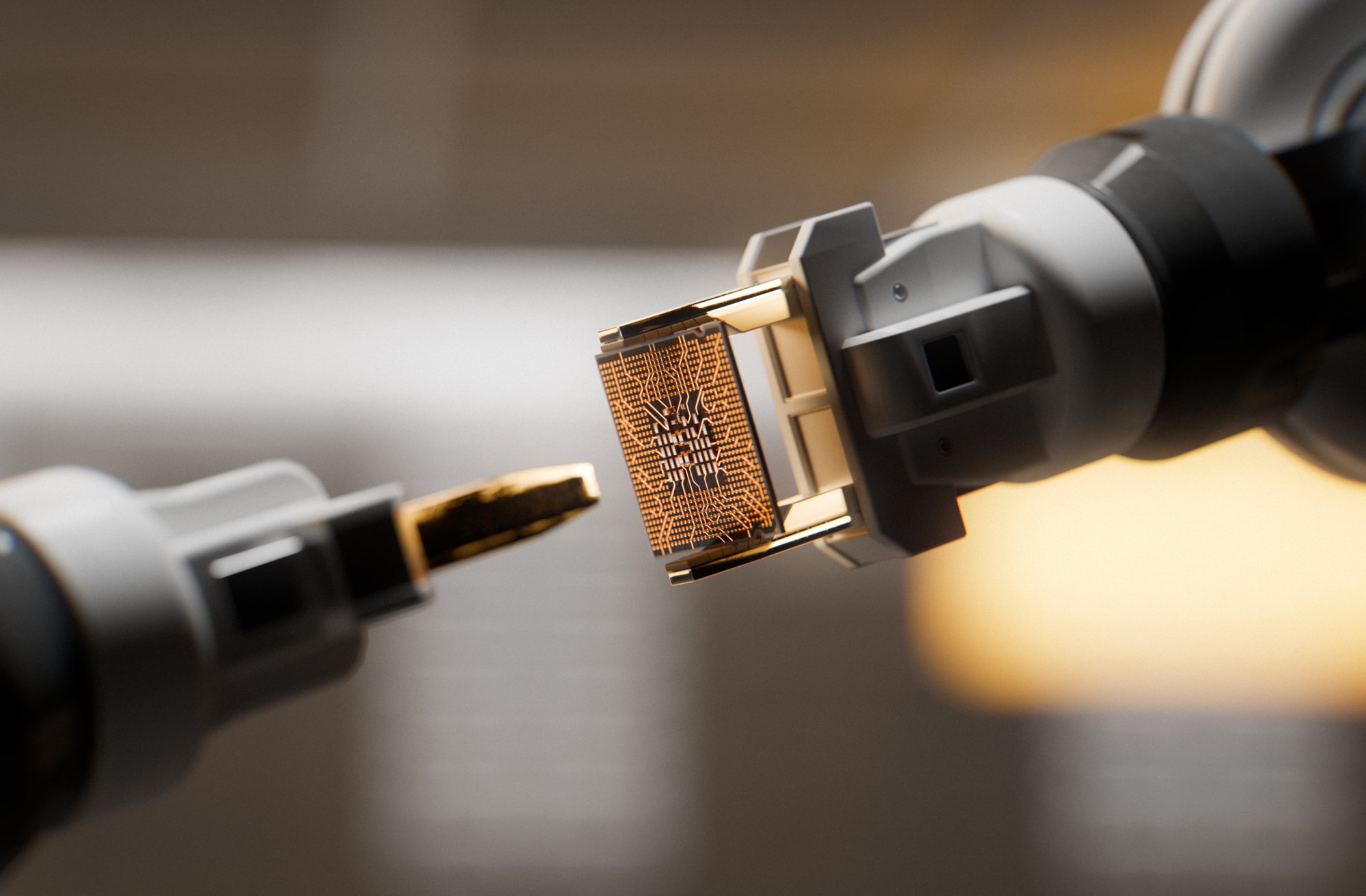 computer chip held by robotic hand (1)
